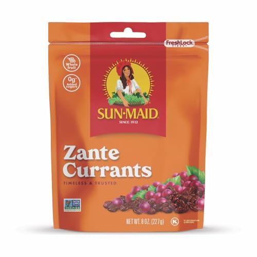 Sun-Maid California Sun-Dried Zante Currants - (4 Pack) 8 oz Resealable Bag - Dried Fruit Snack for Lunches and Snacks