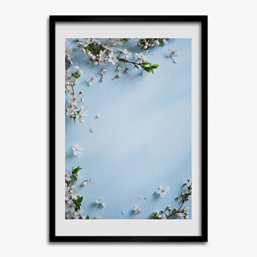Tableau moderne fleurs de cerisier avec cadre 50x70 cm Tulup