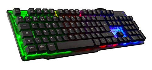 The G-Lab - KEYZ NEON - Clavier Gaming Haute performance - Membrane Ultra Réactive - Rétroéclairage RAINBOW Multicolore - Layout Français Noir