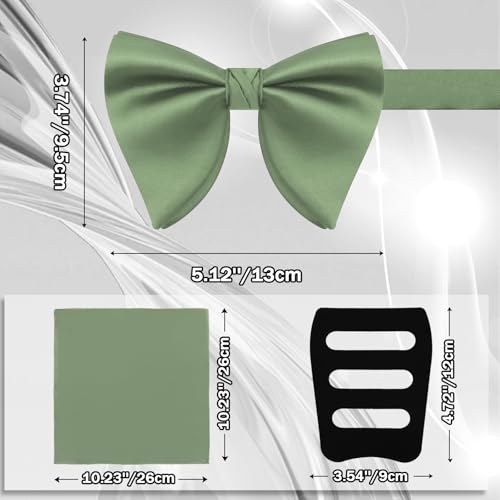 Image of Mens Bow Tie Pre Tied Oversized Bow Ties for Men Satin Bowties for Tuxedo Wedding Party Banquet