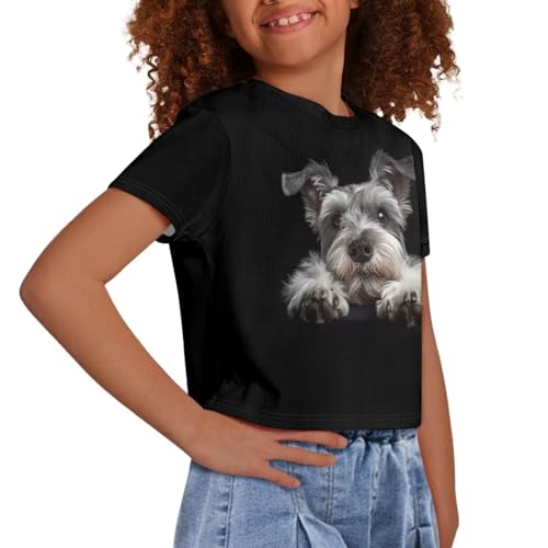 Crew Neck Short Sleeve Top 5-14Y Girls Cute Short T-Shirt Casual Loose Sweatshirt4