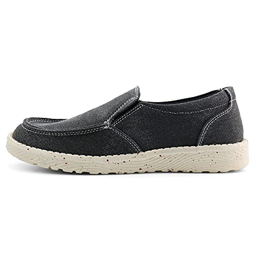 Firelli Womens Casual Slip-On Canvas Loafer Walking Flat Shoes (8,Black) #TOP29