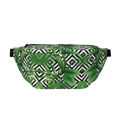 Grand sac banane de sport à imprimé palmier tropical pour homme et femme
