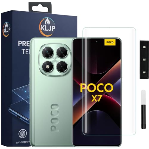 Image of Advanced HD+ UV Tempered Glass Screen Protector For Poco X7 (Pack of 1) Full Adhesive UV Curved Screen Protector Case Friendly HD Clarity with installation kit