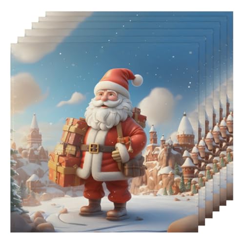 Servilletas de Tela Navidad Santa Claus Set x6 50.5x50.5 cm miniatura 1
