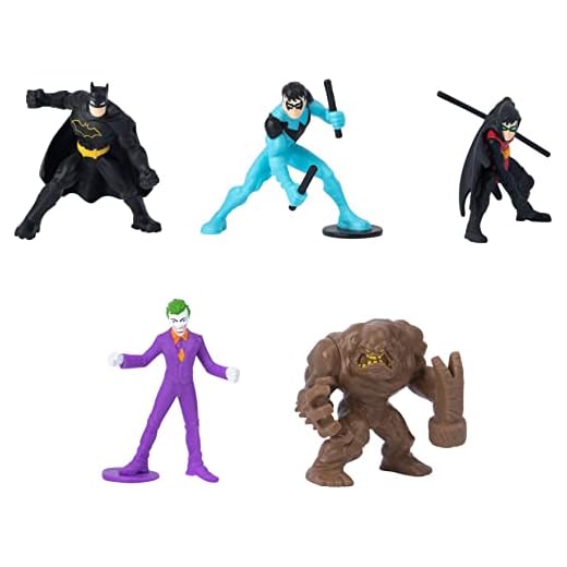 DC Comics, Batman, Robin, Nightwing vs The Joker, Clayface 5 unidades, figuras de acción de 2 pulgadas, juguetes para niños y niñas a partir de 3 años