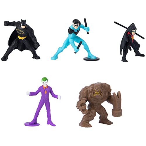 DC Comics, Batman, Robin, Nightwing vs The Joker, Clayface 5-Pack, 2-inch Action Figures, Kids Toys for Boys and Girls Ages 3 and Up