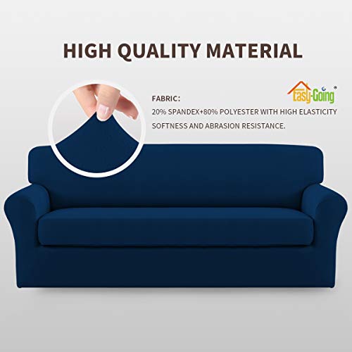 Image of Easy-Going 2 Pieces Stretch Couch Sofa Slipcover Washable