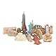 JTLB 17-teiliges Miniatur-Gebäude, Wahrzeichen der globalen Stadt, ägyptische Pyramiden-Modellbausatz, Weltstadt-Figuren, pädagogisches und dekoratives Spielzeug für Kinder und Sammler
