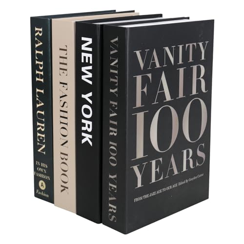 RUCUDIM Libros decorativos (4), papel y cartón, gris, diseño de moda, decoración moderna del hogar, juego de 4 piezas