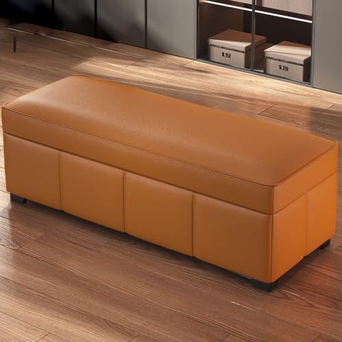 Bout de lit ottoman moderne en similicuir avec coffre intégré - 2