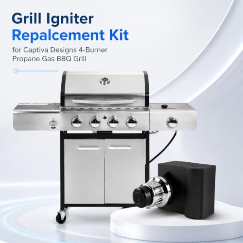 Image of Electronic Igniter Kit for Captiva 4-Burner Gas Grill, Replacement Parts | Complete electronic igniter replacement kit for Captiva Designs 4-burner propane gas grill. Durable, heat-resistant.