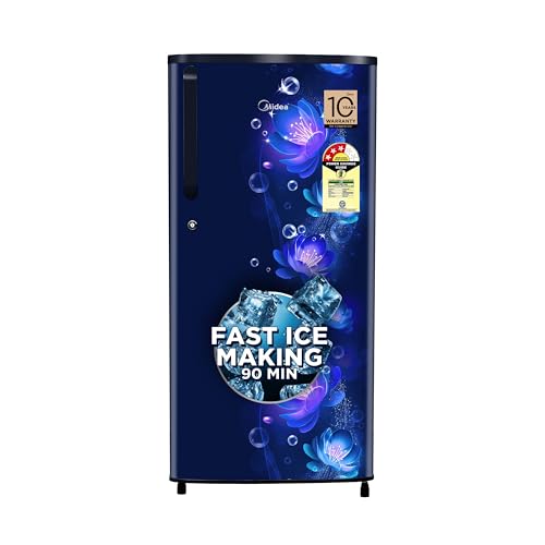 Image of Midea 190 L 3 Star Direct Cool Refrigerator (MRD190D3HPCB, Blue, Flower, 2025 Model)