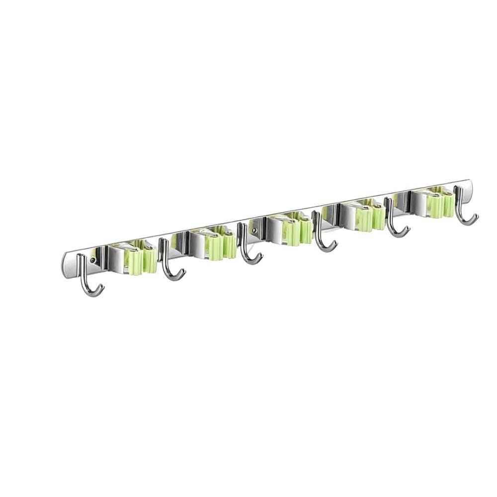 NVISRHDP SUS304 Stainless Steel Non-Drilling Mop Broom Holder