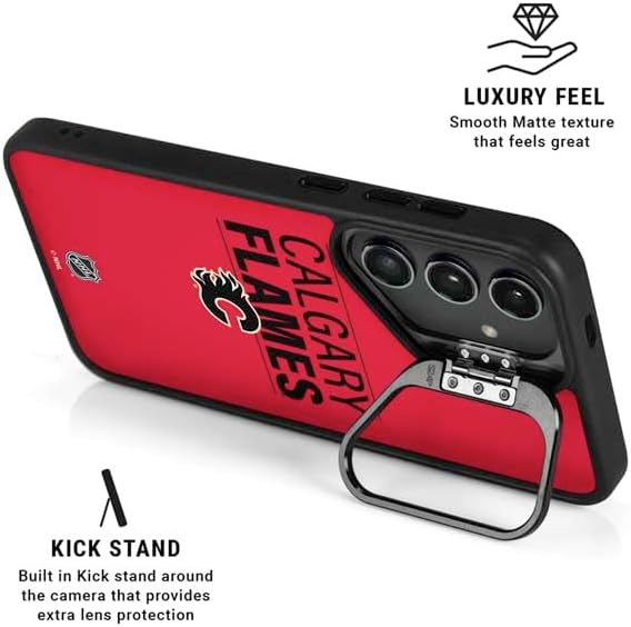 Skinit Kickstand Phone Case Compatible with Galaxy S25 - Officially Licensed NHL Calgary Flames Lineup Design