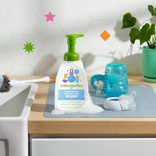 Image of Babyganics Foaming Dish and Bottle Soap, Fragrance Free, 3.38 Ounce (Pack of 3)
