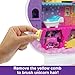 Polly Pocket Mini Toys, Rainbow Unicorn Salon Styling Head and Playset with 2 Micro Dolls, 20+ Accessories and Moving Features