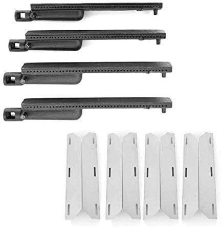 Repair Kit for Costco Kirkland SKU681955, Nexgrill 681955, 720-0026, 720-0145, Sterling Forge Chateau 3304, Estate 2704 Gas Barbecue Includes 4 Cast-Iron Burners and 4 Stainless Heat Plates