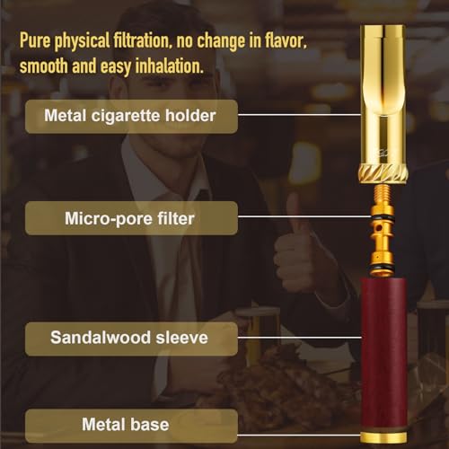 Filtre à cigarettes réutilisable et lavable en bois métal - 5