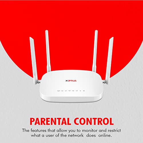 Image of CP Plus 4G Router with Sim Slot /LAN /WAN, Wi-Fi Network with Wide Coverage, Quad Antenna Support and Parental Control