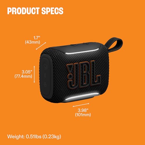 Image of JBL Go 5 Portable Bluetooth Speaker with Pro Sound & Deep Bass, Ambient Edge Lighting, Upto 10 Hours Playtime, IP68 Waterproof, AirTouch Pairing, Auracast, USB-C Lossless Audio (Purple)