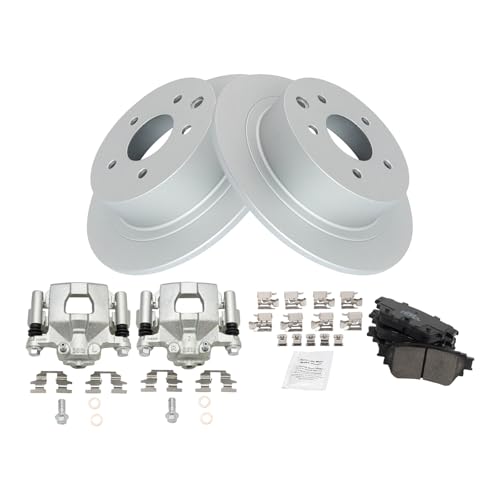 Image of TRQ Rear Brake Pad & Rotor Kit Ceramic Premium G-Coated Compatible with 2019-2021 Nissan Altima