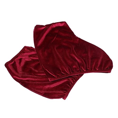 Happyyami 1Pair Ice Skating Boot Covers Elastic Protective Shoe Covers for Figure Skating Roller Skating and Hockey Wear Resistant Portable Design for Indoor and Outdoor Use Wine