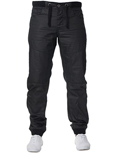 Enzo Cuffed Denim Jeans EZ377 BLK