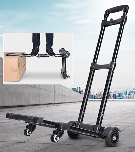 Carretilla plegable ligera con 4 ruedas y base extensible miniatura 5