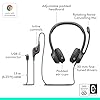Logitech H390 Wired Headset for PC/Laptop, Stereo Headphones with Noise Cancelling Microphone, USB-C, In-Line Controls, Works with Chromebook - Black #5