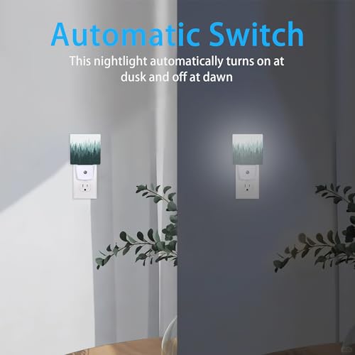 Image of Night Light,Misty Forest Landscape Night Lights Plug into Wall for Boys Girls, Led Lamp for Stairway /Hallway /Bedroom 0.5W Nightlight Sleep Friendly