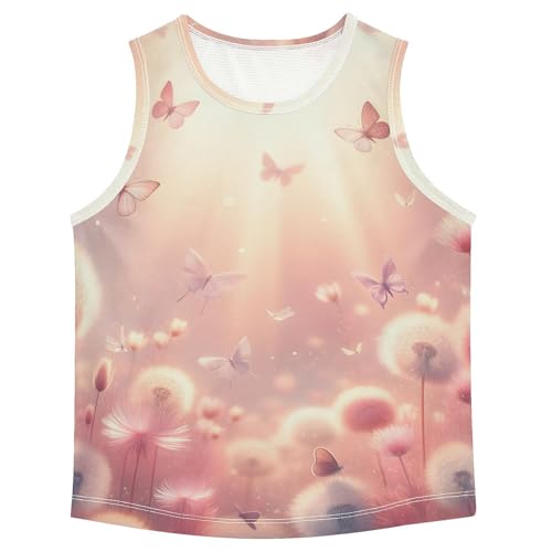 susiyo Dandelion Field and Butterfly Boys Sleeveless Tank Top Girls Athletic T Shirt
