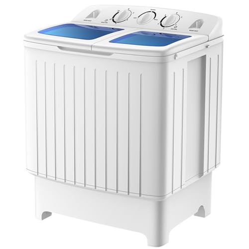 TANGZON Twin Tub Washing Machine, 8KG Portable Washing Machine and Spin Dryer Combo with Timer...