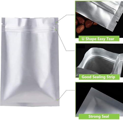 Bolsas de Mylar sellables al calor con cierre de cremallera para alimentos e ingredientes 3