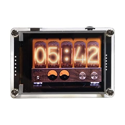 Vastarry 2.4 inch Glow Clock Stereo Voice Control Music Spectrum Amplifier Audio Level Indicator Rhythm Analyzer VU Meter Rhythm Light (Plugged in) Cover