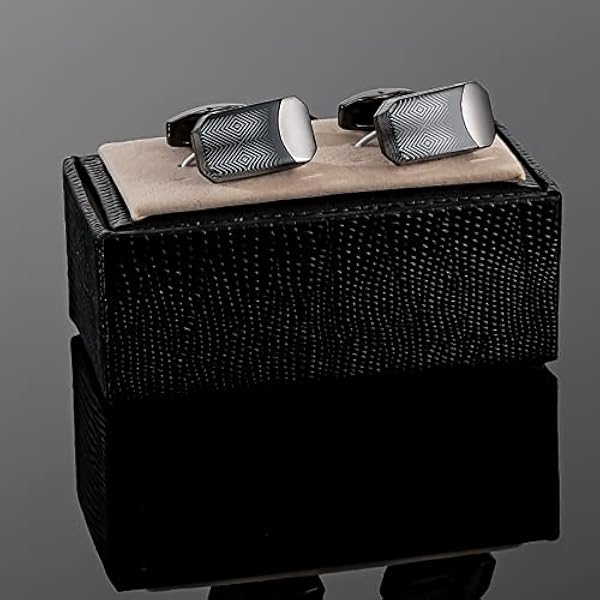 ZWEBY Manschettknappar män män klassiska affärer franska manschettknappar pläterade legering manschettknappar för bröllop affärer (färg: svart, storlek: 2,15 x 1,25 cm)