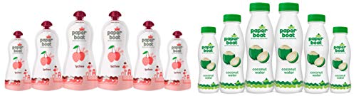 Image of Paper Boat Coconut Water, 200ml (Pack of 6) + Paperboat Lychee Ras, 200ml (Pack of 6)
