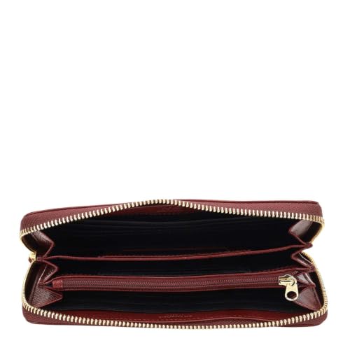 Image of Da Milano Premium Leather Wallet for Women | Multi Compartment Travel Wallet - Cherry Red