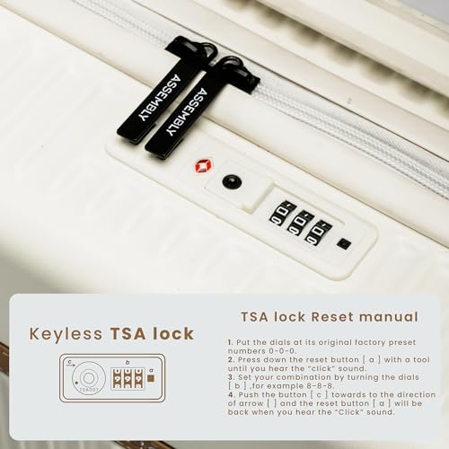 Image of THE ASSEMBLY Hard-Sided Luggage Set Of 2 Premium Polycarbonate Spinner Cabin & Check-In Trolley Bags With Wide Handle & Noise-Free Wheels,65 Cm,White