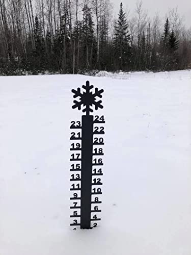 JKLW Medidor de nieve de copo de nieve para motos de nieve, medidor de nieve de metal, regla de medición de nieve para decoración Cover