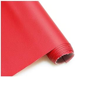 PU-stof Leer Faux Synthetisch Leer Materiaal Lakens Slijtvast En Elastisch Zacht Voor Stoffering, Doe-het-zelf Naaiwerk, Bank, Handtas, Haarelastiekjes Decoraties, Autostoeltje(Red,1.6X7m)