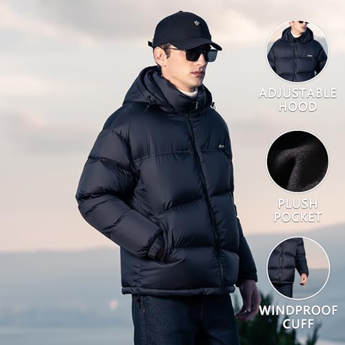 Goose Down Jacket, Warm and Soft Goose Down Jackets Men,Waterproof Windproof Unisex Down Jacket4
