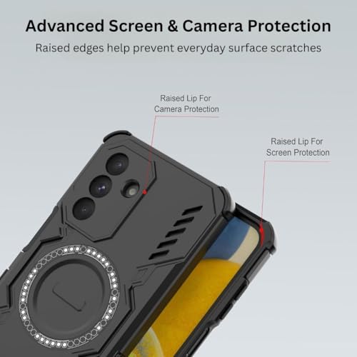 Image of Back Cover Case for Samsung Galaxy M17 5G | 360 Protection Mobile Phone Case | Mag-Safe | Camera Protection | Samsung Galaxy M17 Back Cover | Samsung Galaxy M 17 5+G - Black TPU + PC