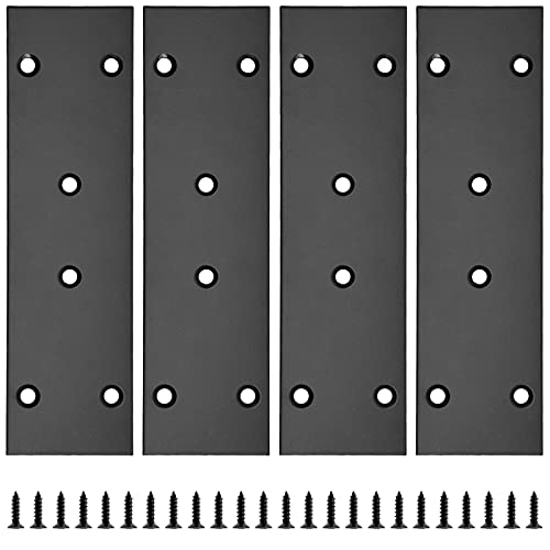 Bonsicoky 4Pcs Flat Straight Brace Brackets 6.7 x 1.9 / 169 x 48mm