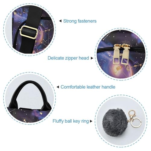 Mochila morada para mujer Galaxy Planets de estilo antirrobo 6