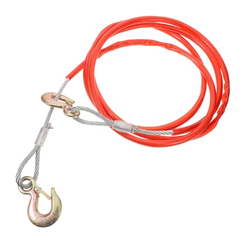 Happyyami Heavy Duty Tow Cable Thick Vehicle Pulling Rope with Hook Reinforced Traction Cable for Off Road SUV Truck Durable Wire for Safe Towing and Versatile Use