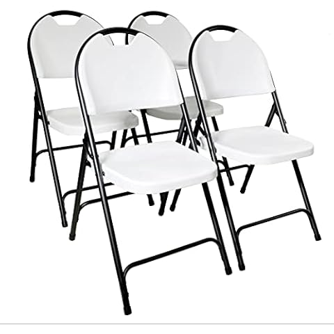 Silla plegable de plástico con capacidad de peso de 350 libras, paquete de 4 Cover