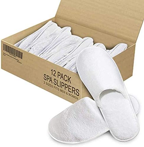 LA PERLA Disposable Spa Slippers,(Indoor Hotel Slippers Closed Toe, UNISEX, Extra Non-Slip Slippers Comfort 12 Pair