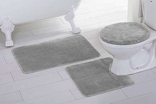 NiYoung Badezimmerteppich-Set mit Memory-Schaum, 3 Stück, WC-Vorleger inklusive U-förmigen Badematten, Deckelbezug… – Bild 4