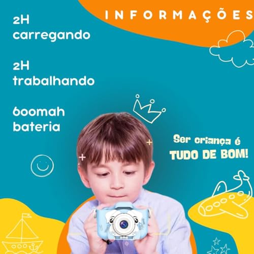 Câmera Digital Infantil Portátil 20MP - Filmadora HD com Tela de 1,9